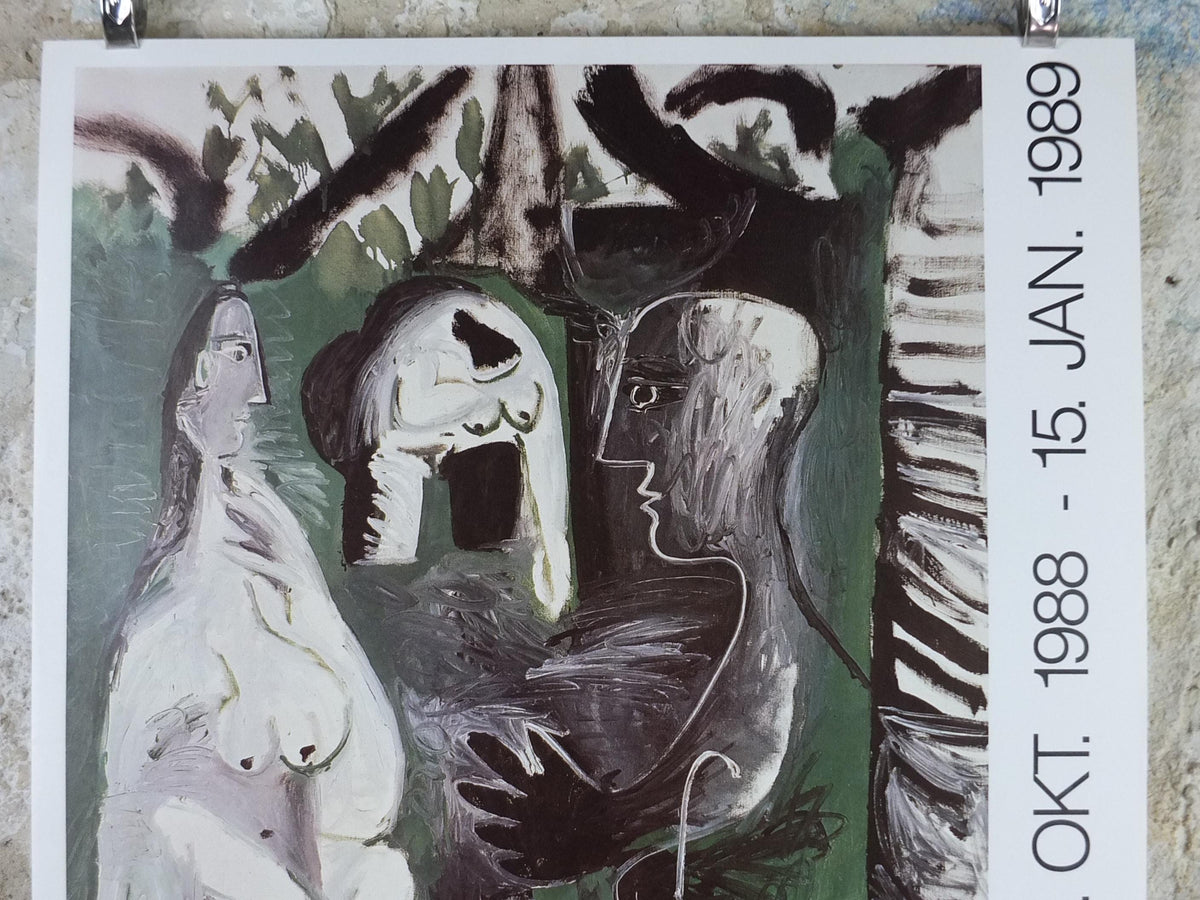 1988 Pablo Picasso Poster, Lunch on the Grass 1961, Louisiana Copenhagen, Le déjeuner sur l'herbe, artist gallery exhibition, wall art decor