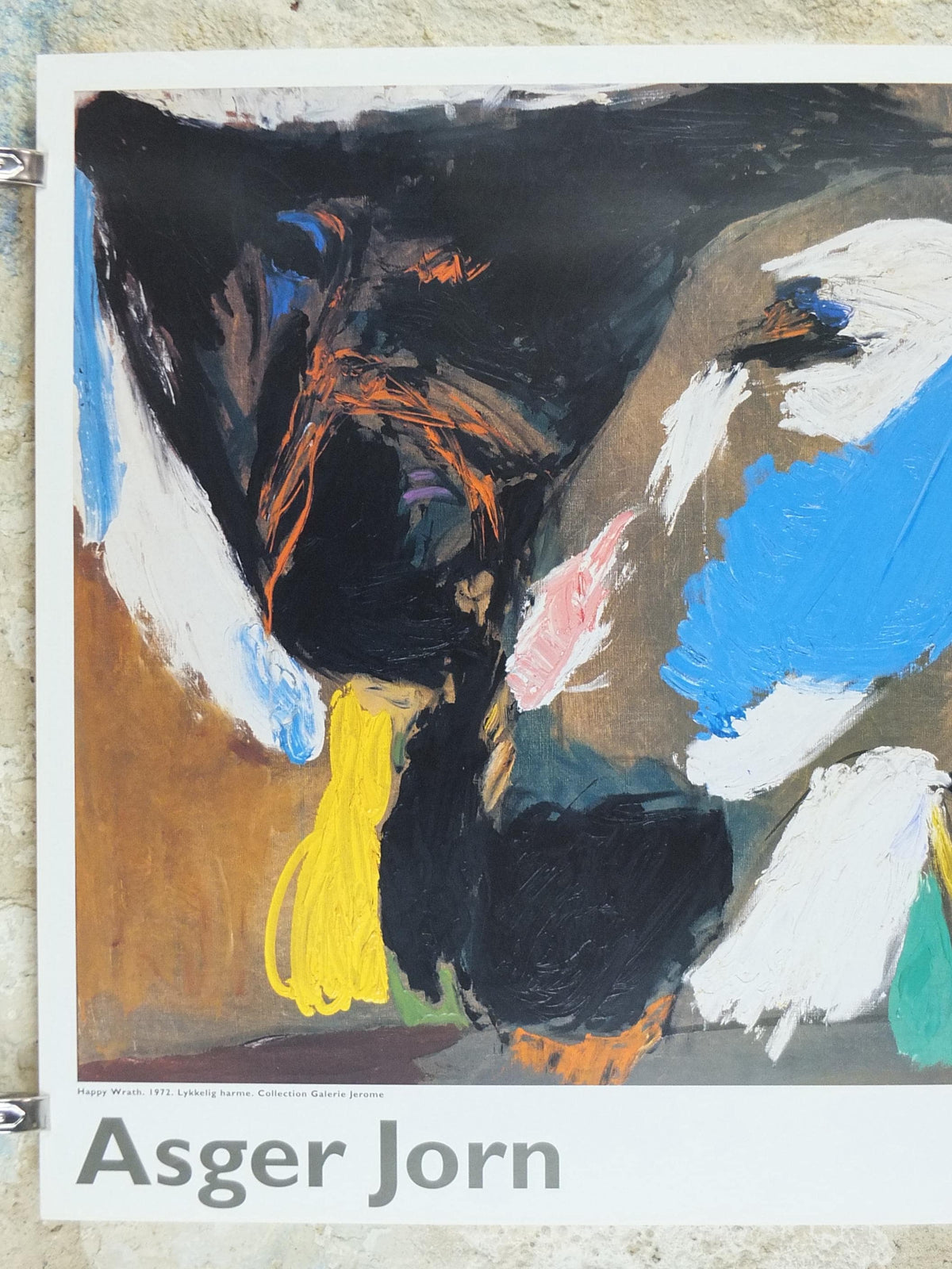 1995 Asger Jorn Poster, Happy Wrath 1972, Lukkelig harme, Cobra Group, avant-garde movement artist gallery exhibition, wall art decor