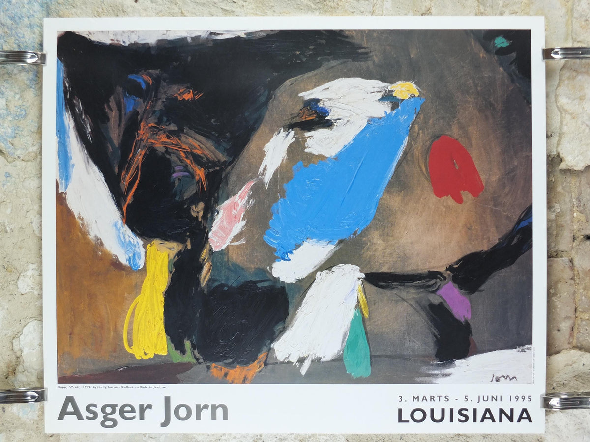 1995 Asger Jorn Poster, Happy Wrath 1972, Lukkelig harme, Cobra Group,  avant-garde movement artist gallery exhibition, wall art decor