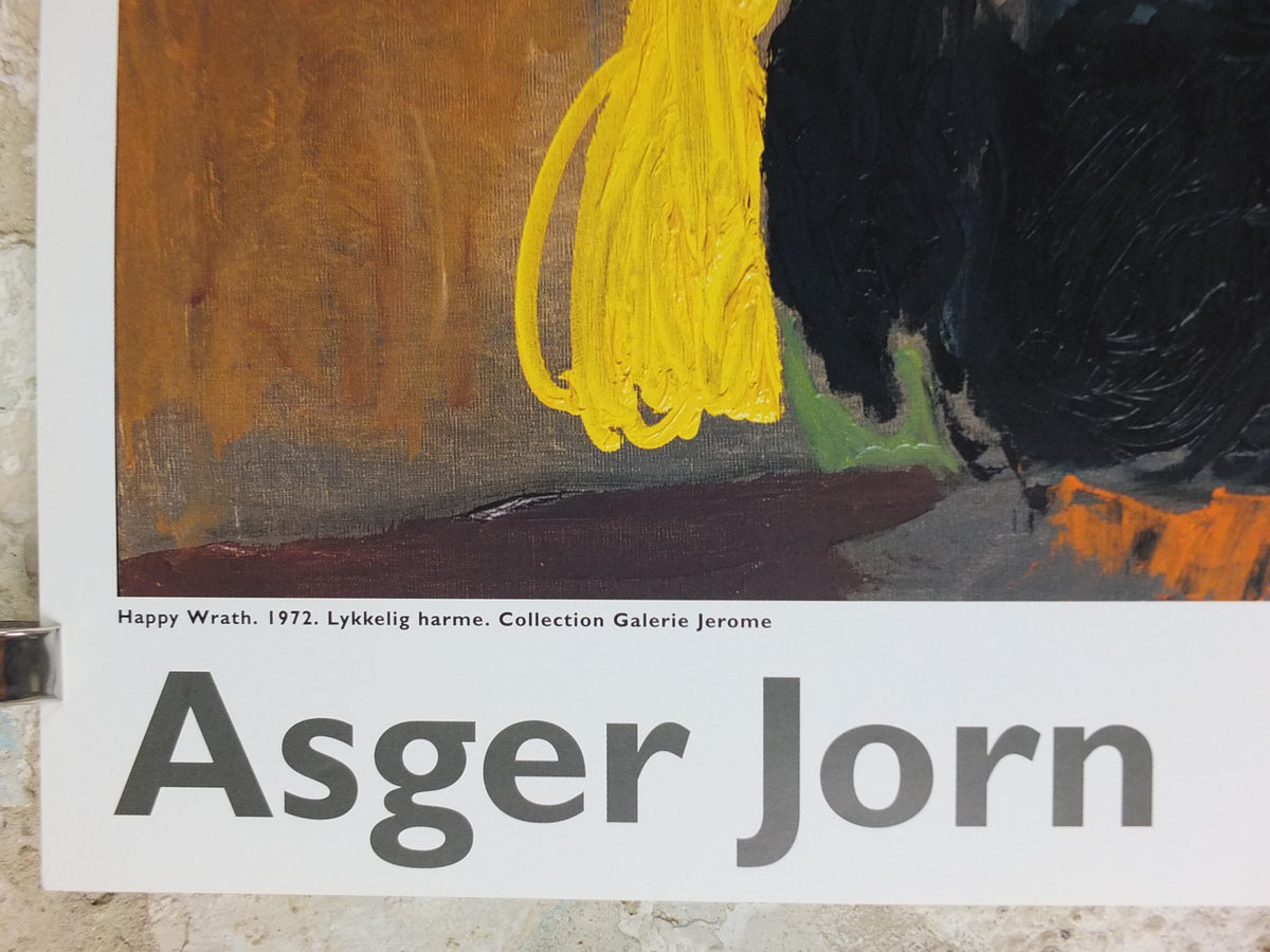1995 Asger Jorn Poster, Happy Wrath 1972, Lukkelig harme, Cobra Group, avant-garde movement artist gallery exhibition, wall art decor