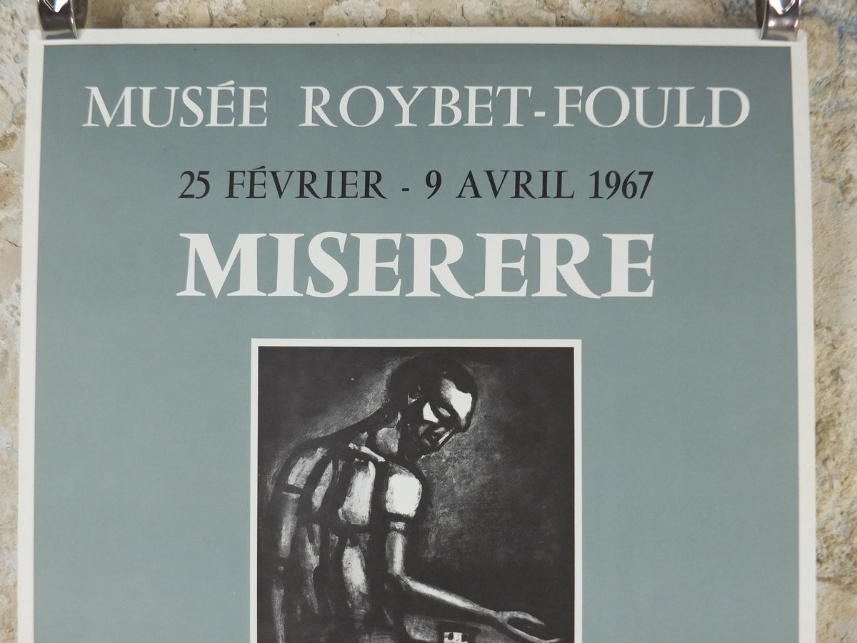 1967 Georges Rouault Poster, "Miserere" Expressionism Fauvism gallery exhibition, wall art decor