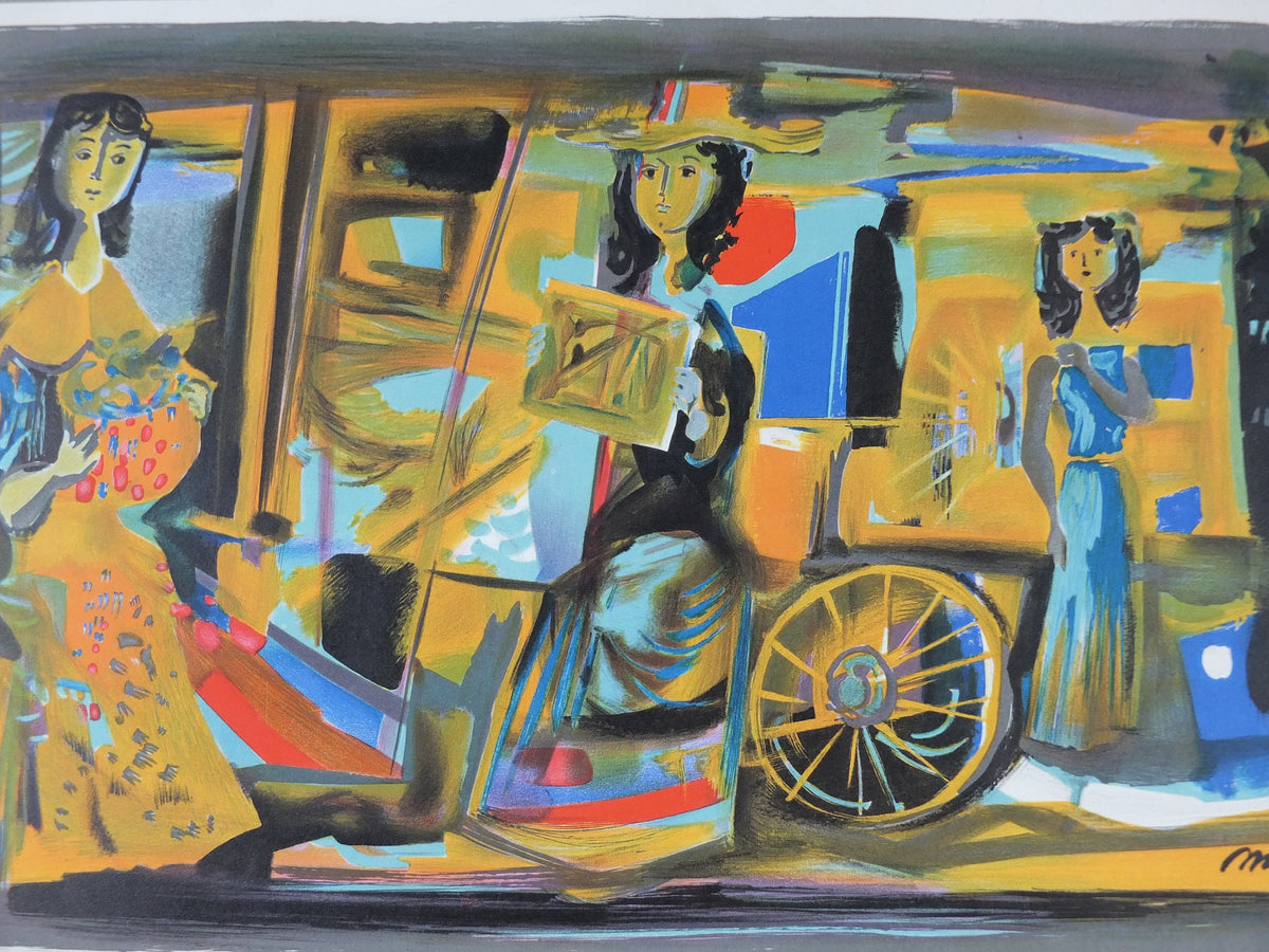1960 Hector Molne Poster, A bright and colourful shopping street scene from the streets of Havana, gallery exhibition, wall art decor