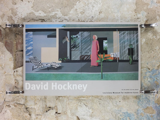 2001 David Hockney Poster, Beverly Hills Housewife 1966, Louisiana Museum of Modern Art, Pop Art, gallery exhibition wall art decor