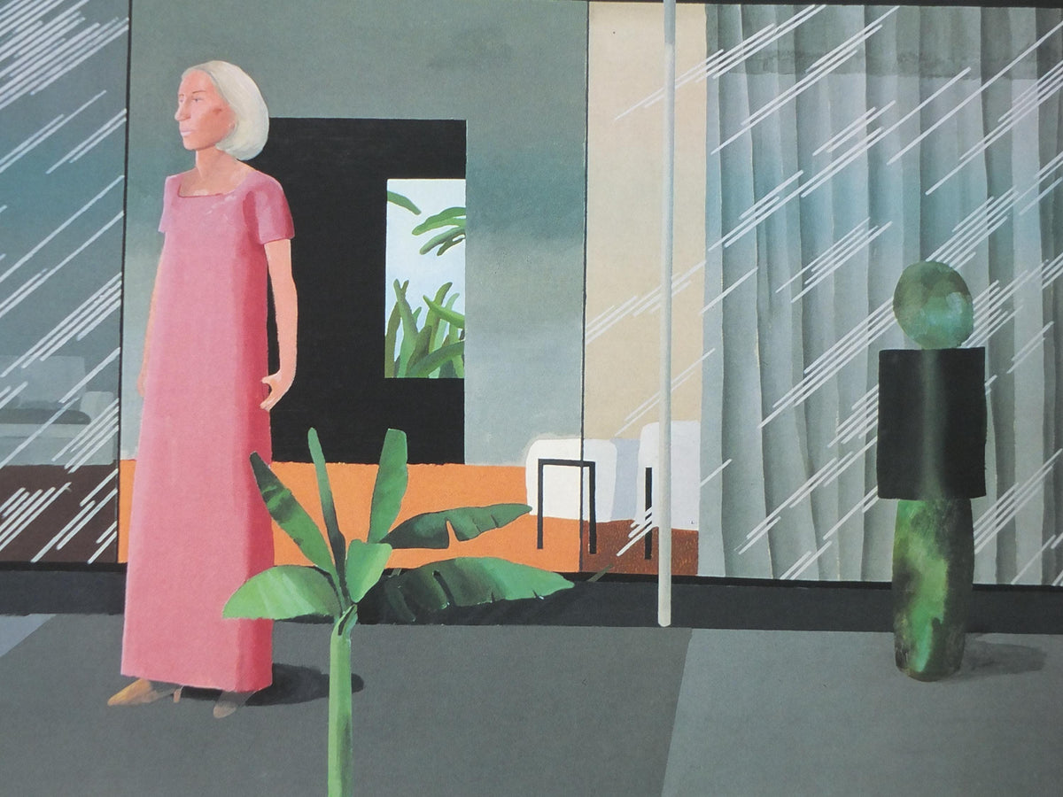 2001 David Hockney Poster, Beverly Hills Housewife 1966, Louisiana Museum of Modern Art, Pop Art, gallery exhibition wall art decor