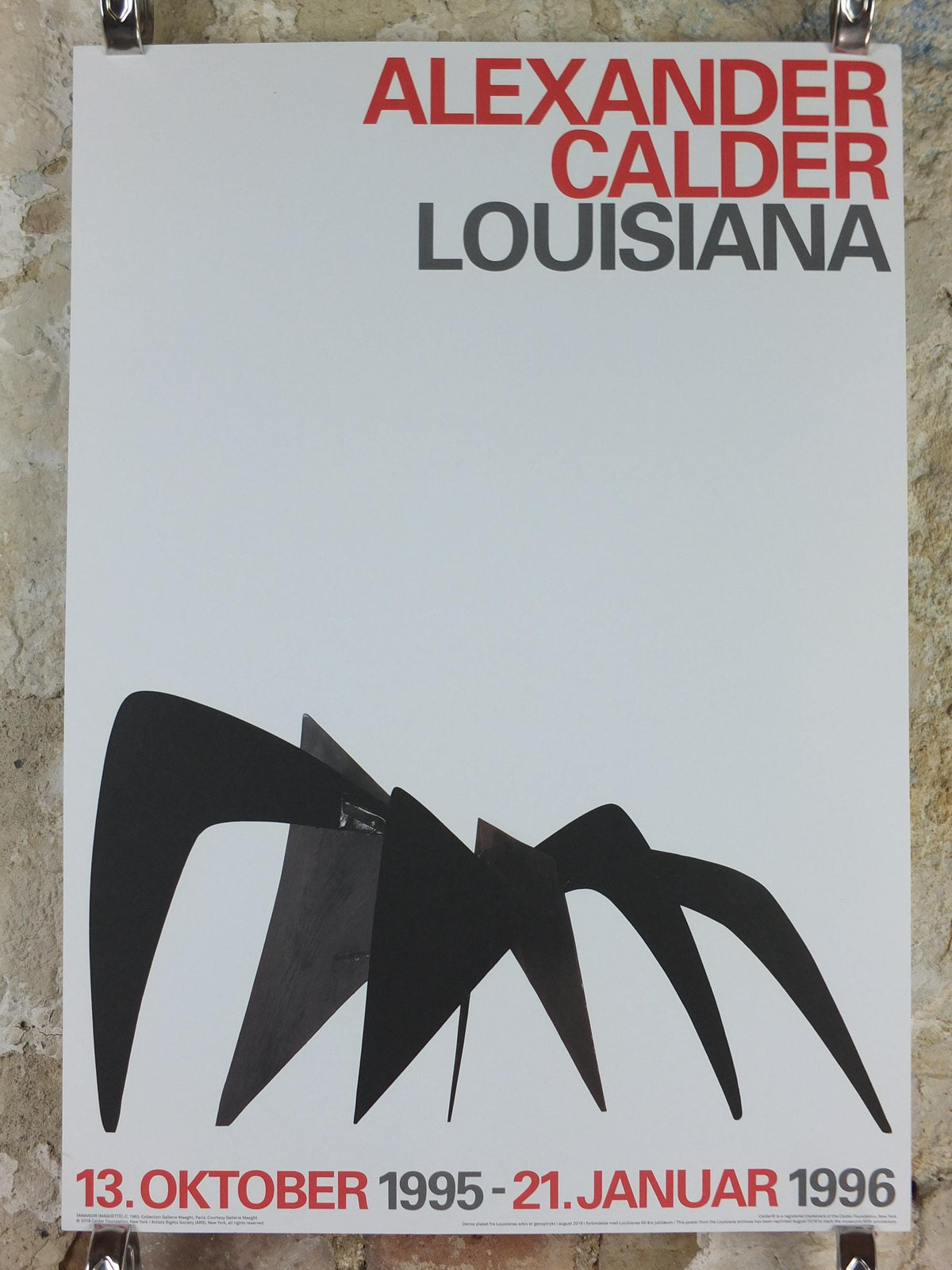 1996 Alexander Calder Poster, Tamanoir Maquette, Galerie Maeght Paris, Innovative Mobiles artist, gallery exhibition, wall art decor from the Louisiana Museum of Modern Art