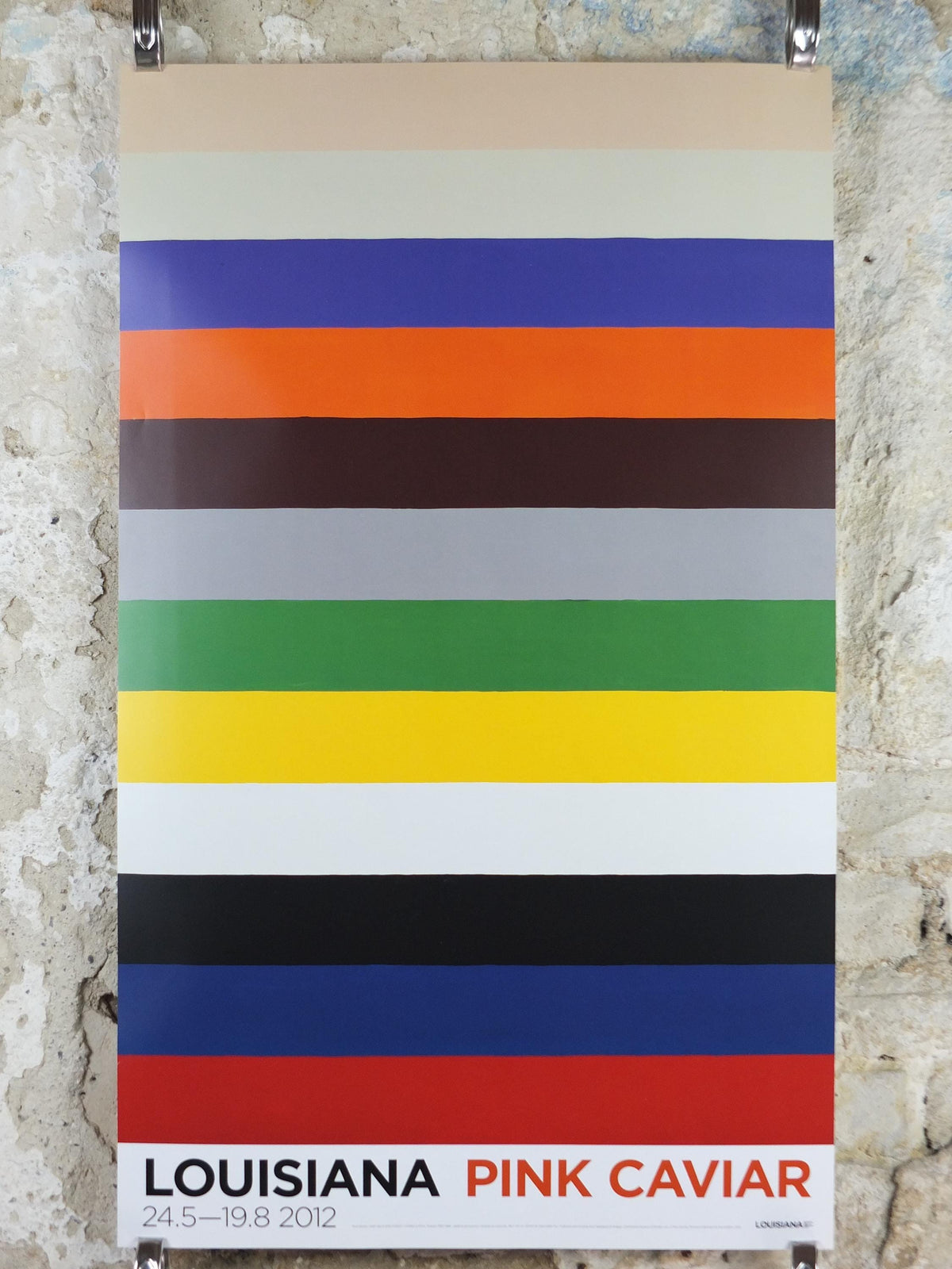 2012 Poul Gernes Poster, Pink Caviar, Lottery Stripes, Untitled, Eks-Skolen pop art, gallery exhibition wall art decor