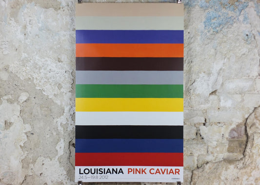 2012 Poul Gernes Poster, Pink Caviar, Lottery Stripes, Untitled, Eks-Skolen pop art, gallery exhibition wall art decor