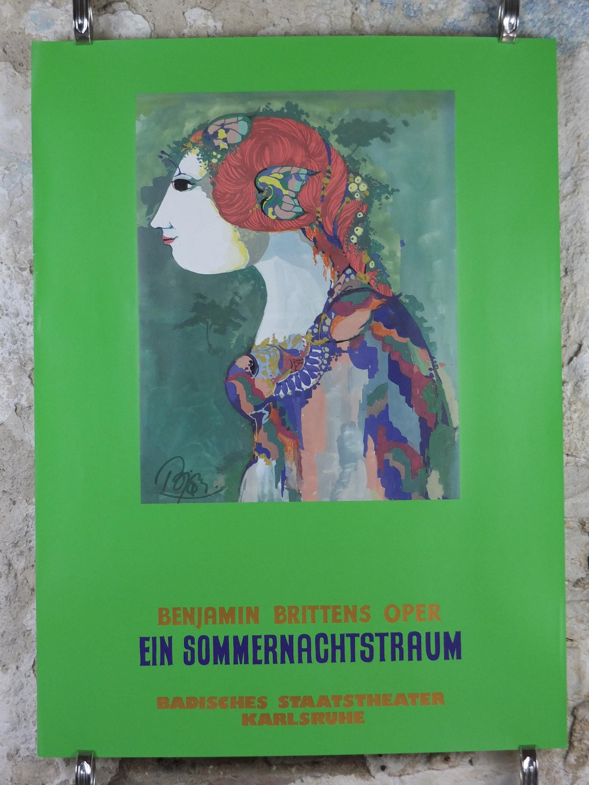 1982 Bjørn Wiinblad Poster, A Midsummer Night's Dream, Titania the Fairy Queen, William Shakespeare, Ein Sommernachtstraum, wall art decor