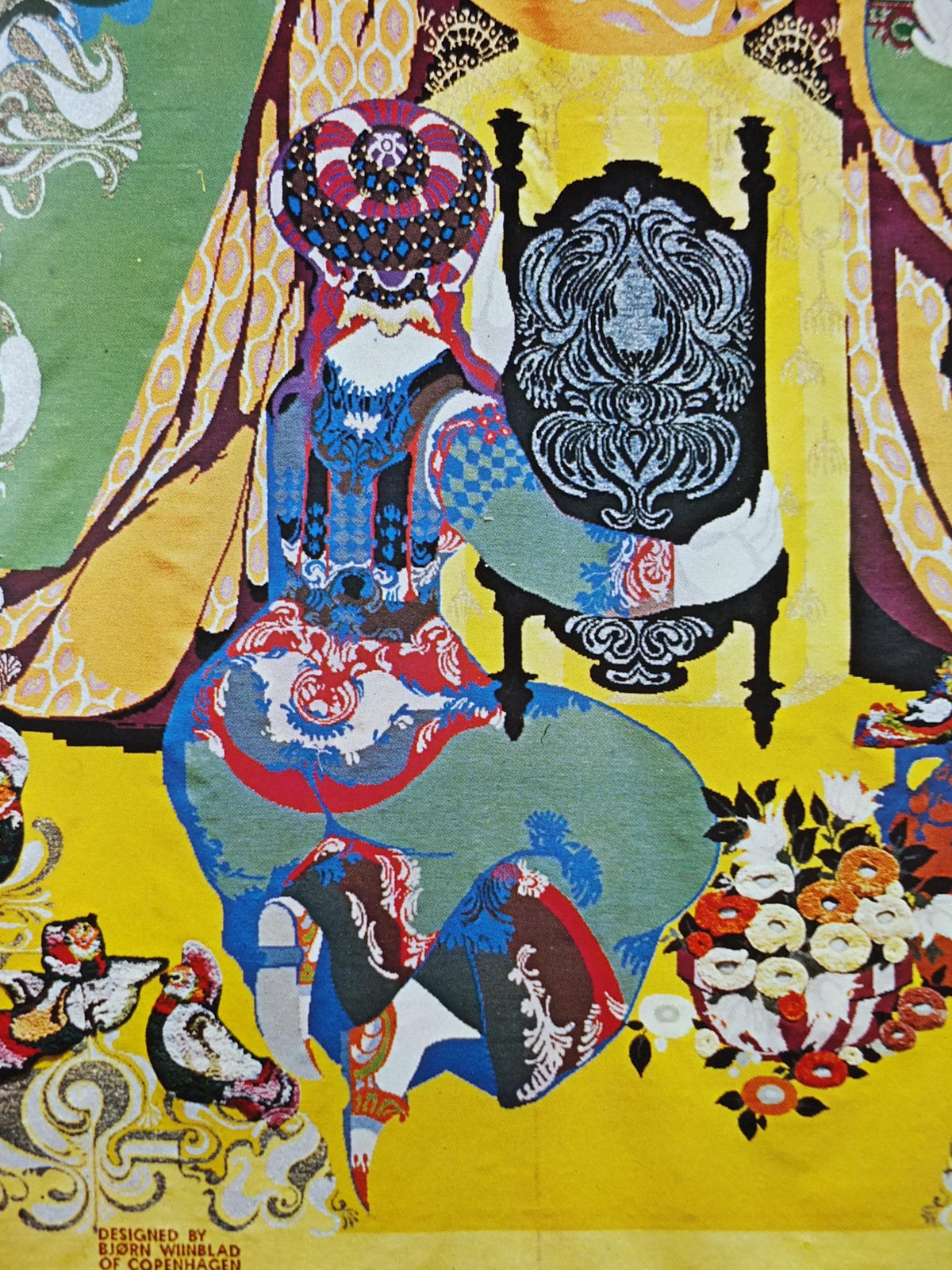 1972 Bjørn Wiinblad Tapestries Poster, 1001 Arabian Nights, Story of Three Sisters, Shahryar & Scheherazade Middle Eastern, wall art decor