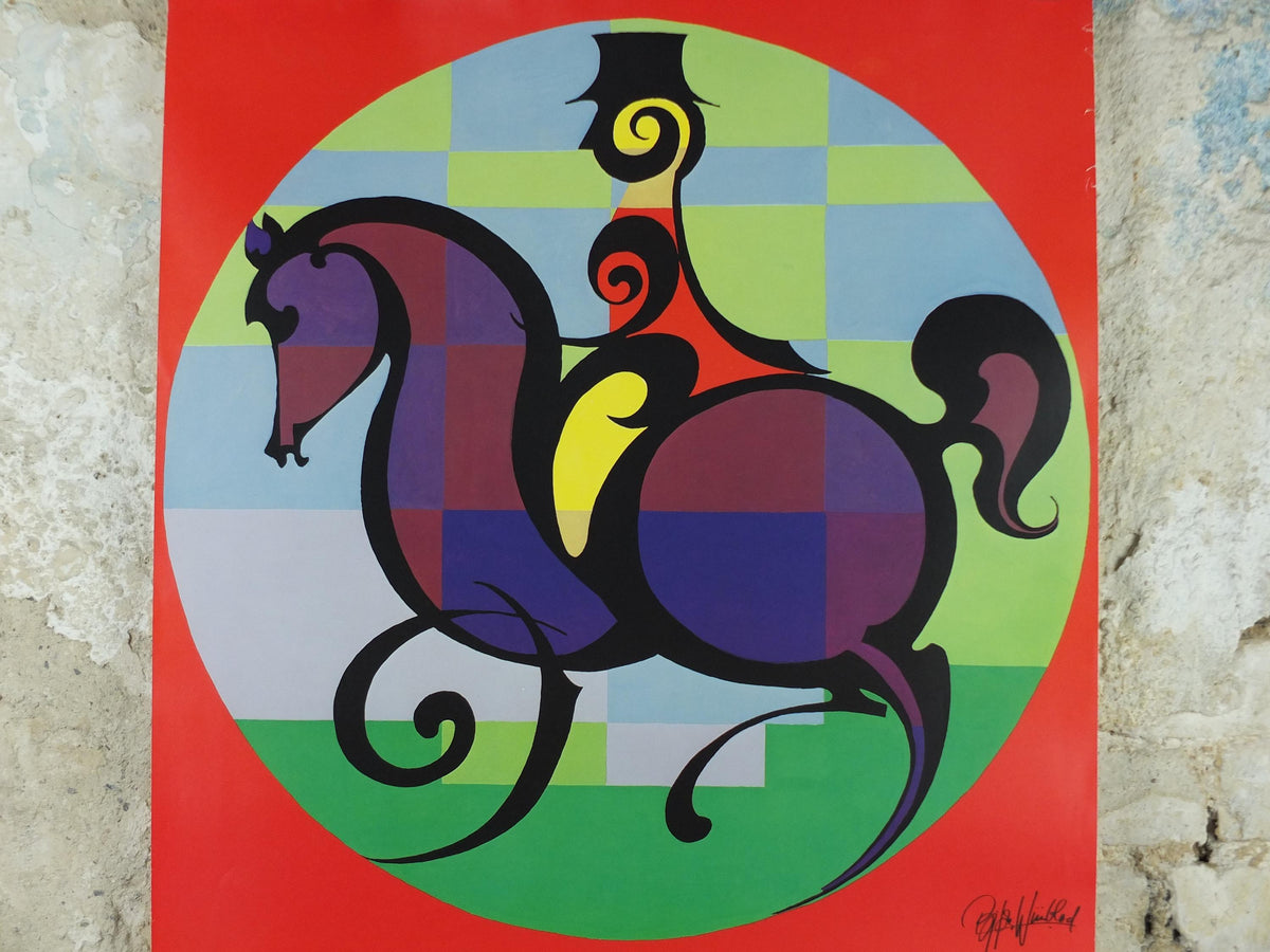1989 Bjørn Wiinblad Poster, Royal Danish Horse Festival, at Christiansborg Ridebane, Dressage and Equestrian, Hest, wall art decor