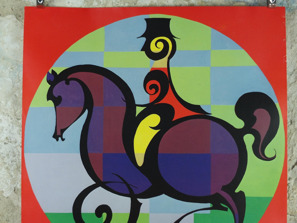 1989 Bjørn Wiinblad Poster, Royal Danish Horse Festival, at Christiansborg Ridebane, Dressage and Equestrian, Hest, wall art decor