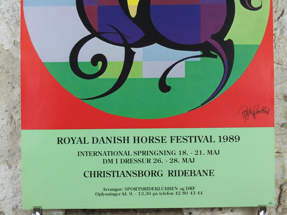 1989 Bjørn Wiinblad Poster, Royal Danish Horse Festival, at Christiansborg Ridebane, Dressage and Equestrian, Hest, wall art decor