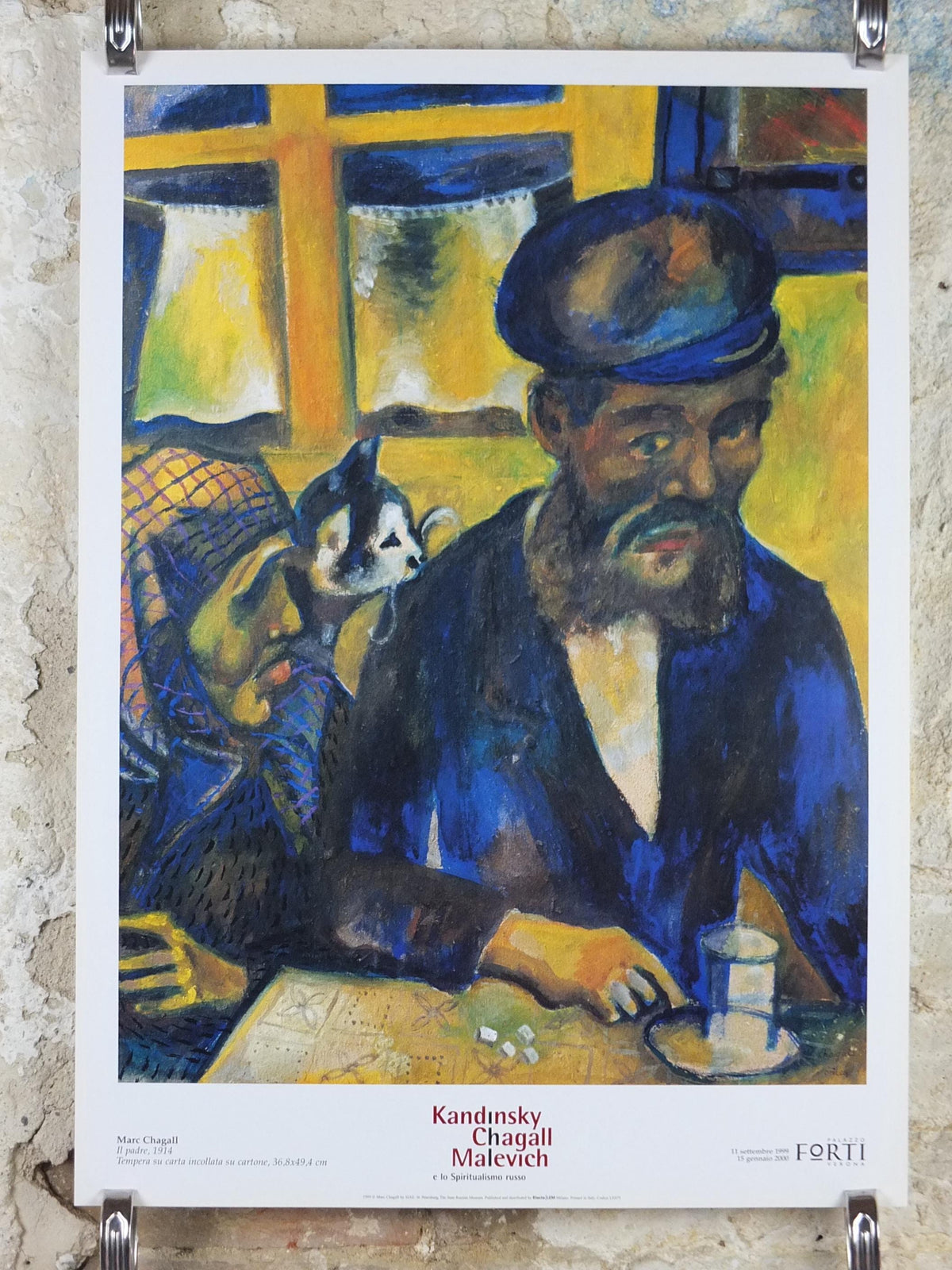 1999 Marc Chagall Poster, The Father 1914, Palazzo Forti Verona, Cubism and Expressionism, gallery exhibition, wall art decor