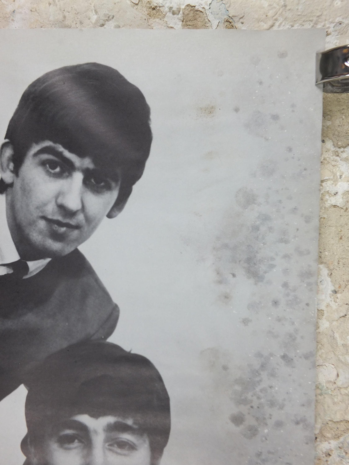 1960s Beatles Poster, Limited Edition, Topstar Portraits, Lennon Harrison McCartney Starr Apollo Marketing, edge foxing music wall art decor