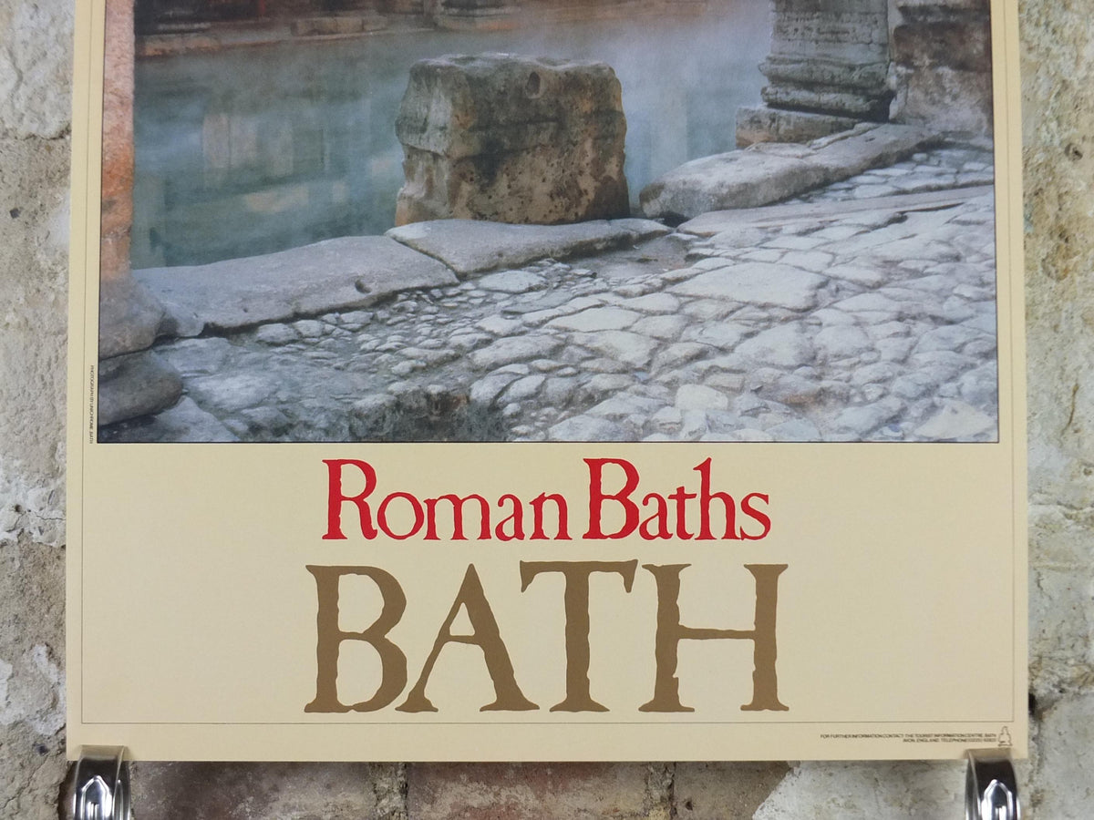1970s Bath Travel Poster, Roman Baths, Tourist Information Centre, Avon, Somerset, England, United Kingdom, travel wall art decor