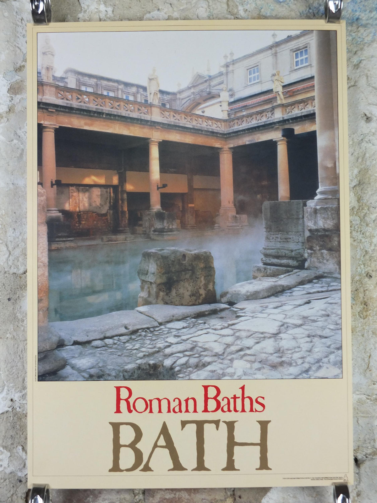 1970s Bath Travel Poster, Roman Baths, Tourist Information Centre, Avon, Somerset, England, United Kingdom, travel wall art decor