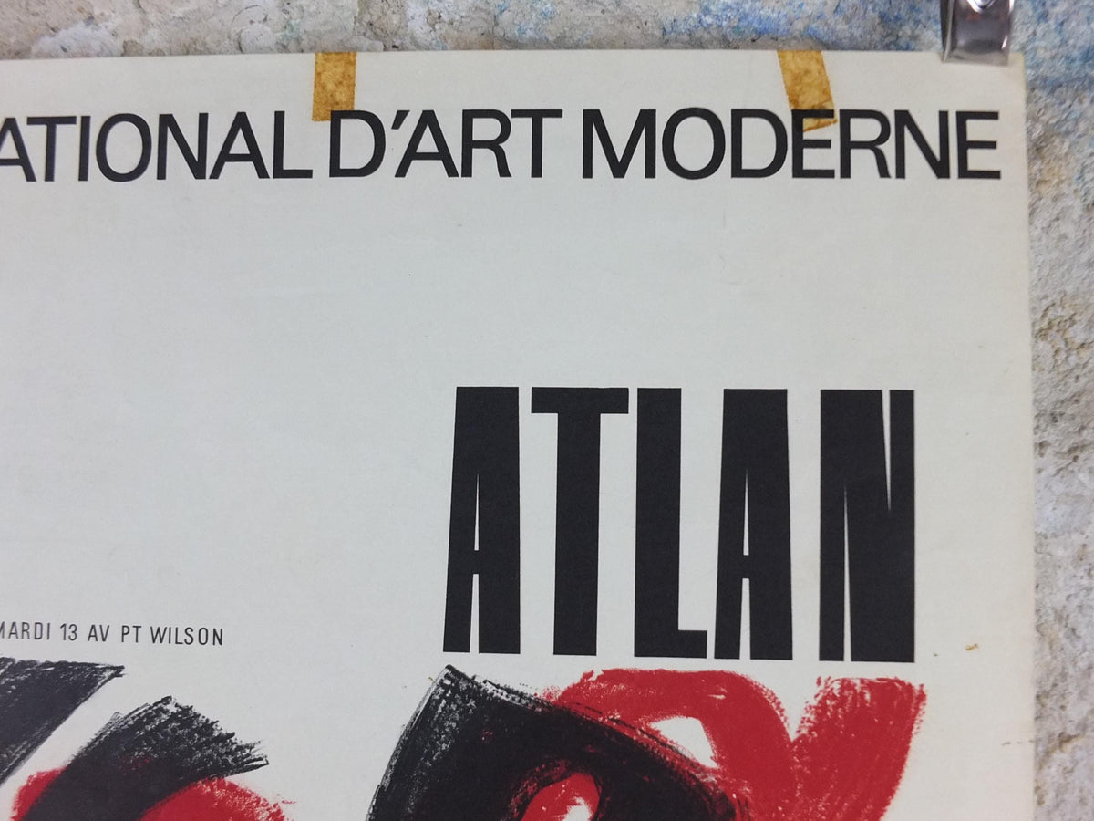 1963 Jean Michel Atlan Poster, Abstract Composition, Cobra Group, avant-garde movement artist gallery exhibition, wall art decor