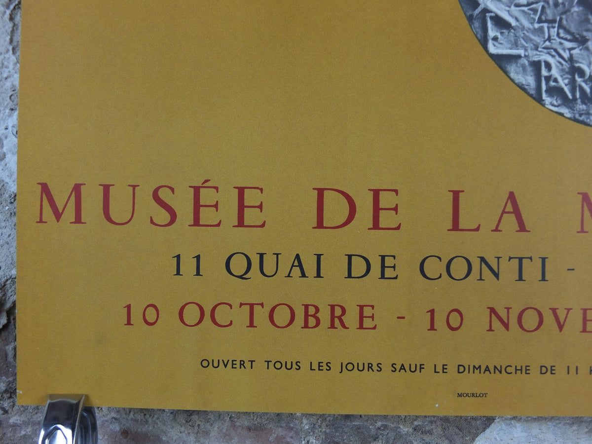 1964 Museum of Money Poster, French Musée de la Monnaie, la Médaille Espagnole Actuelle, coins, artist gallery exhibition wall art decor