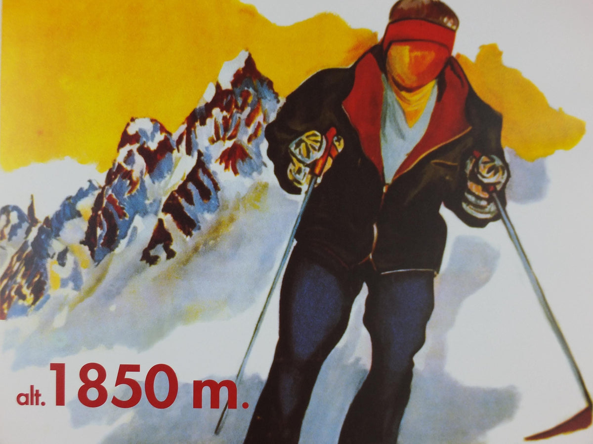 2001 Courchevel Moriond Poster, Skiing in Savoie France, by E Allain, travel advertising print wall art decor