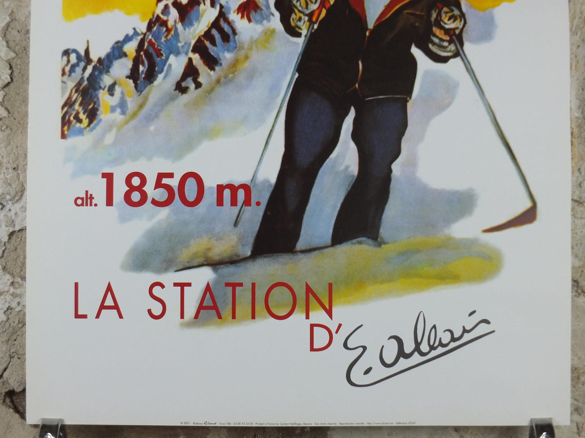 2001 Courchevel Moriond Poster, Skiing in Savoie France, by E Allain, travel advertising print wall art decor