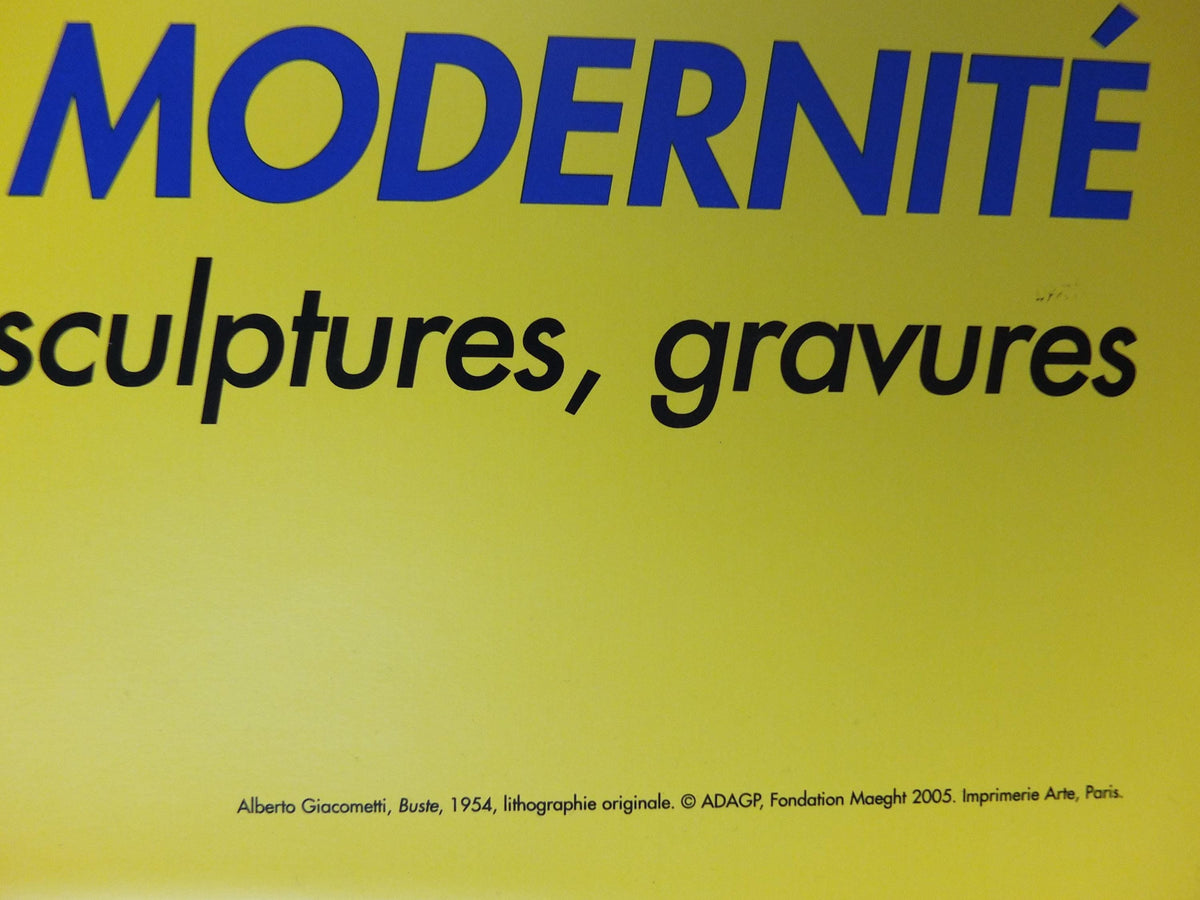 2005 Alberto Giacometti Poster, Buste 1954, Surrealism, Cubism and Expressionism, Fondation Maeght gallery exhibition, wall art decor