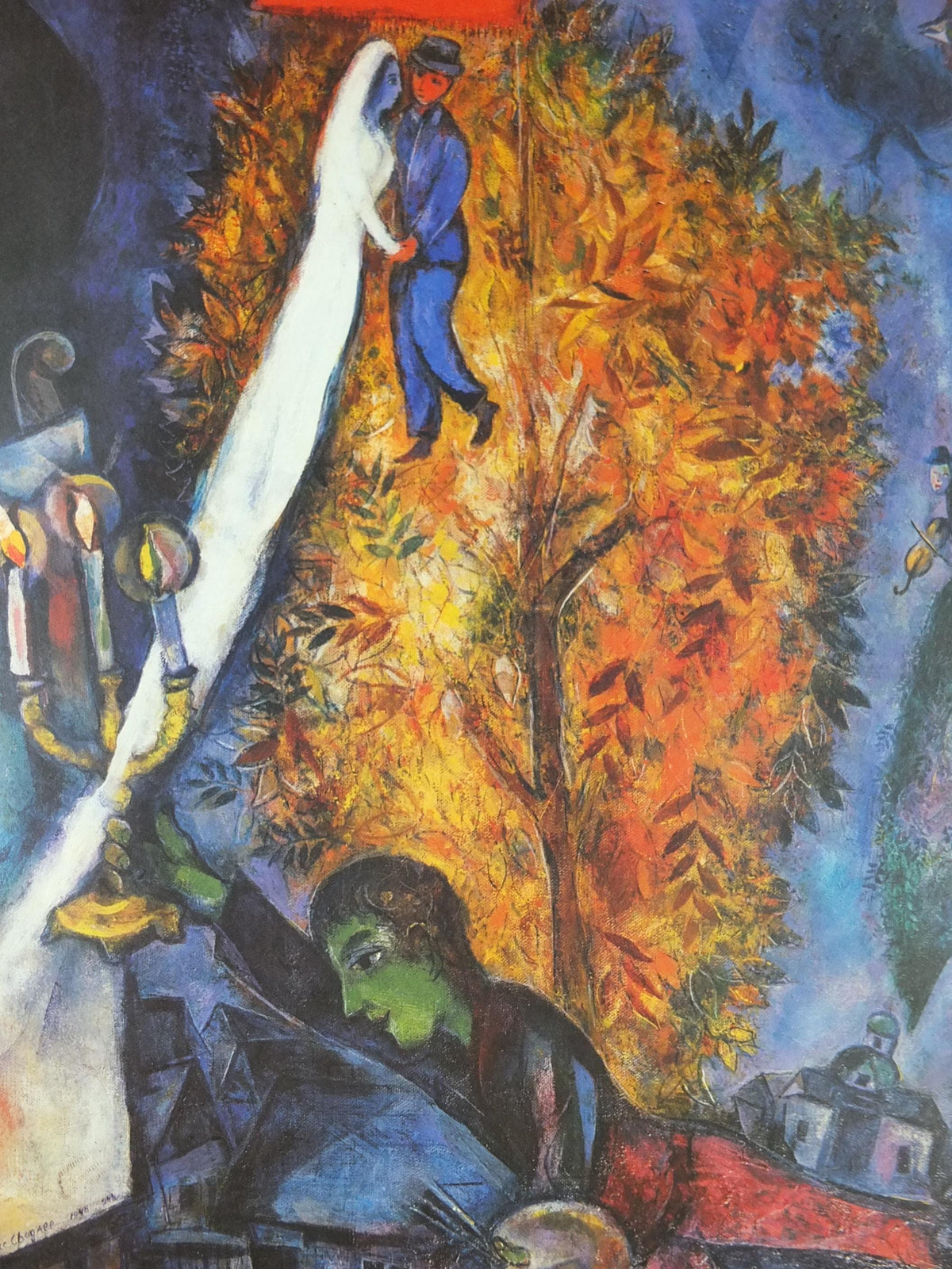 1984 Marc Chagall Poster, The Tree of Life 1948, L'Arbre de vie, Cubism and Expressionism, gallery exhibition, wall art decor