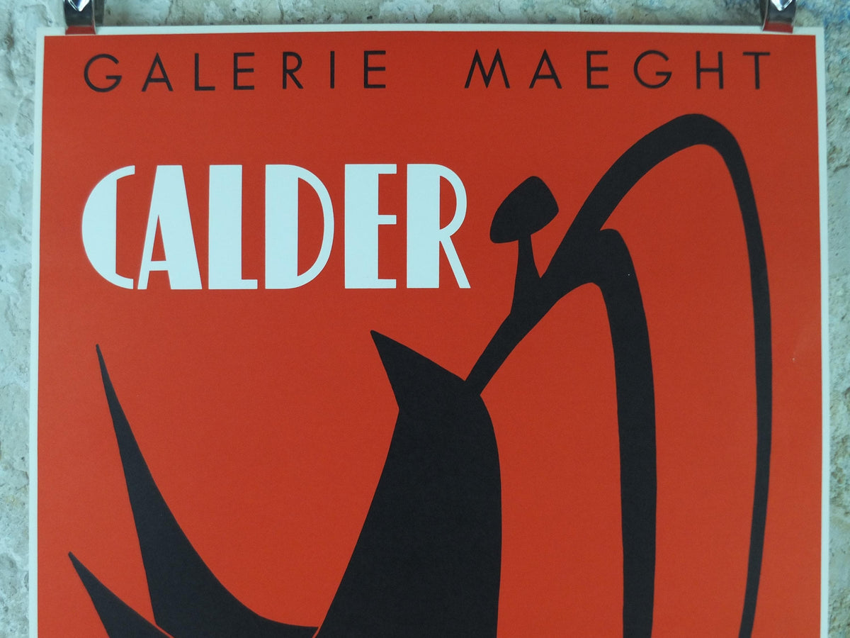1959 Alexander Calder Poster, Stabile Noir, Abstract, Galerie Maeght Paris, Innovative Mobiles artist, gallery exhibition, wall art decor