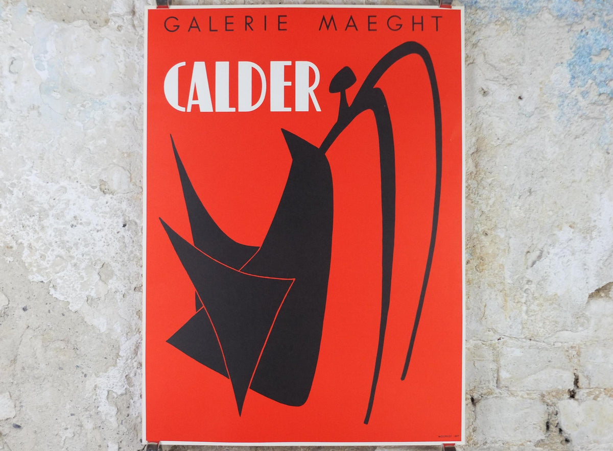 1959 Alexander Calder Poster, Stabile Noir, Abstract, Galerie Maeght Paris, Innovative Mobiles artist, gallery exhibition, wall art decor