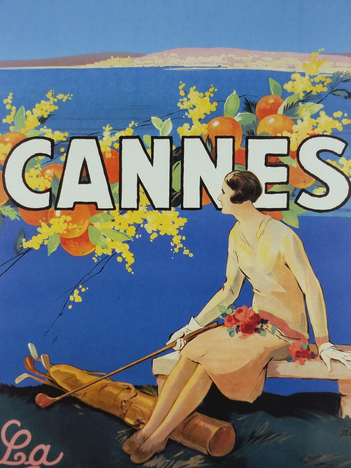 2002 Cannes Poster, The City of Elegant Sports, La Ville des sports elegants, by SEM, travel advertising print wall art decor