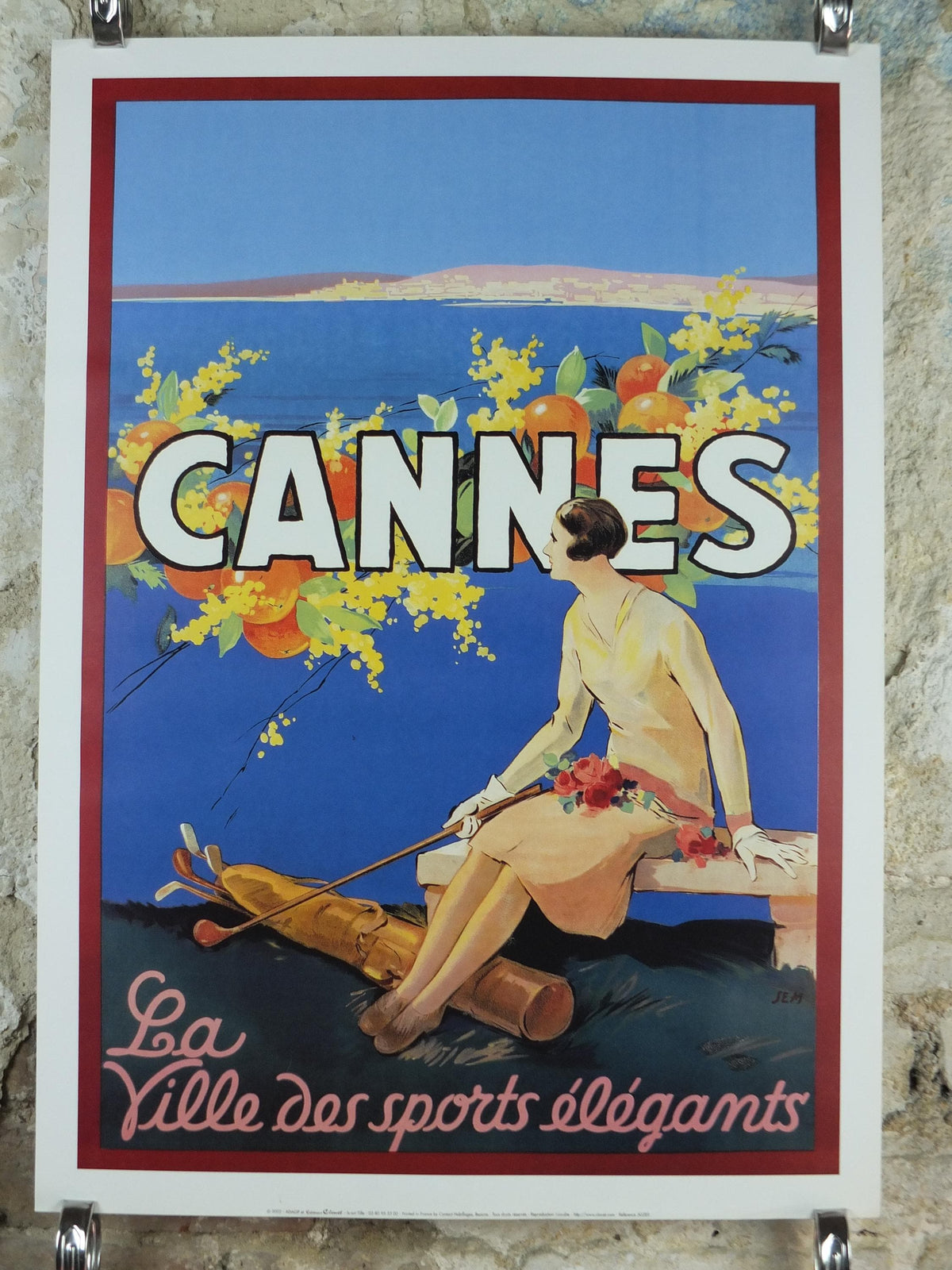 2002 Cannes Poster, The City of Elegant Sports, La Ville des sports elegants, by SEM, travel advertising print wall art decor