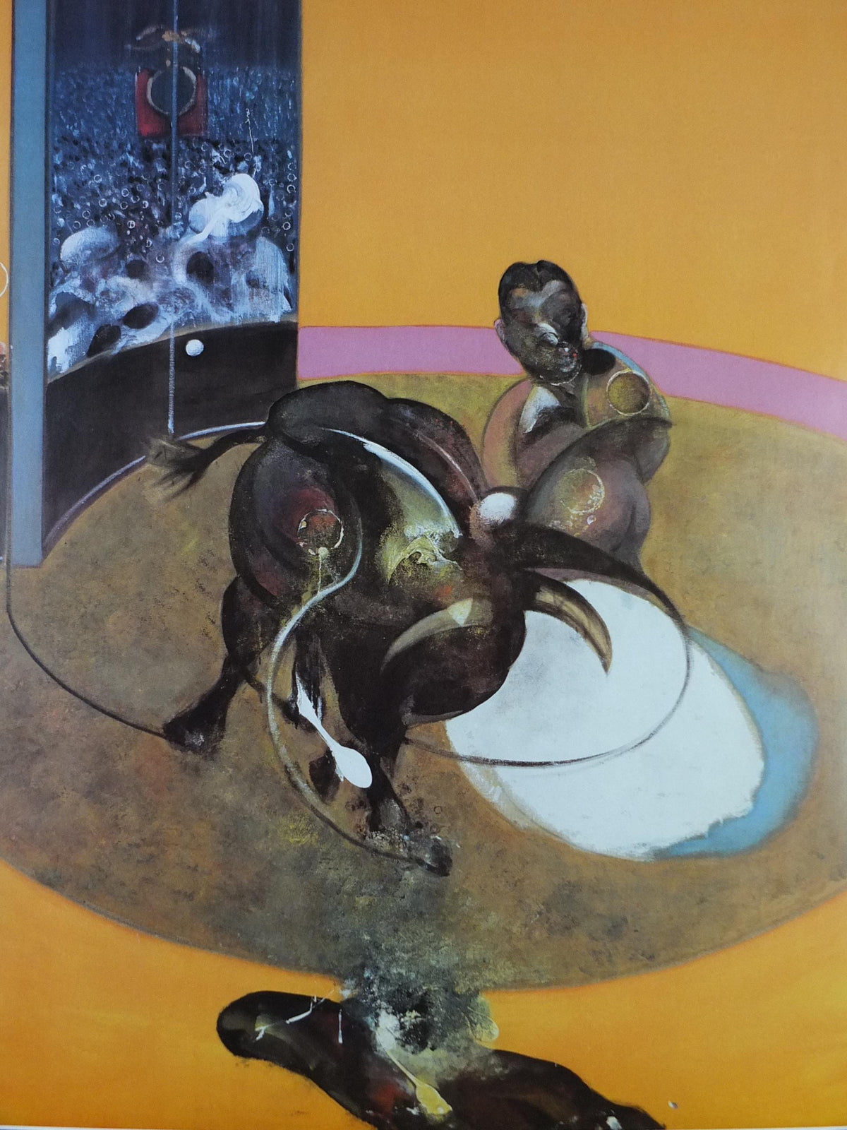 1995 Francis Bacon Poster, Study for a Bullfight 1969, Fondation Maeght, Figurative Realism, gallery exhibition, wall art decor