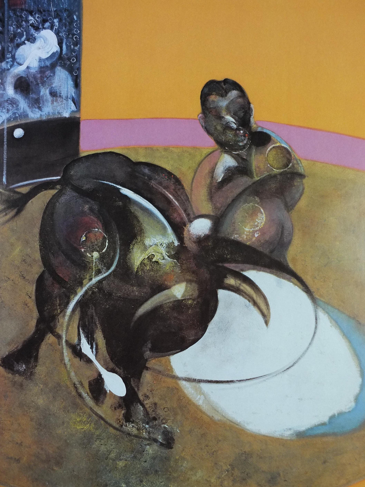 1995 Francis Bacon Poster, Study for a Bullfight 1969, Fondation Maeght, Figurative Realism, gallery exhibition, wall art decor