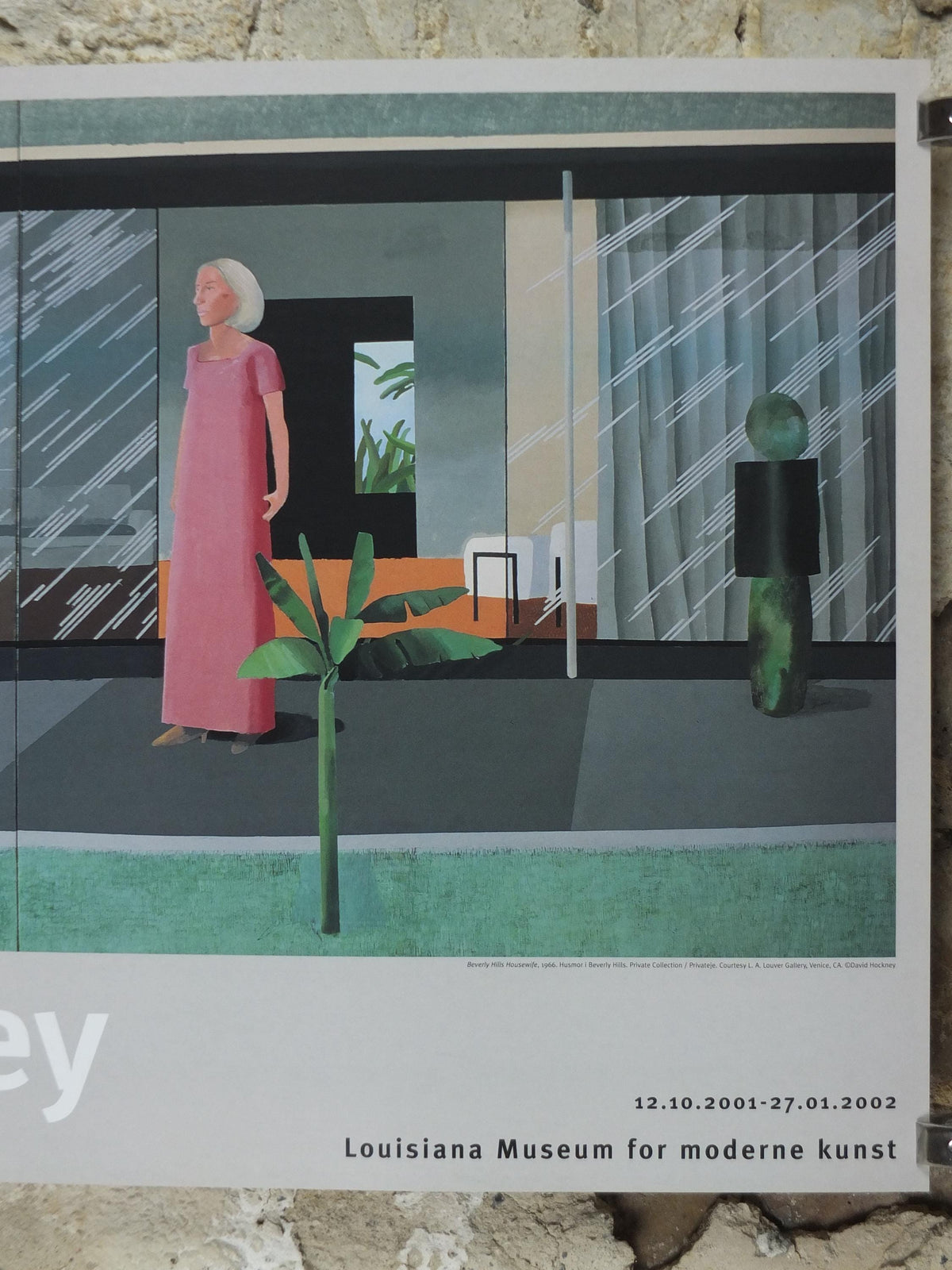 2001 David Hockney Poster, Beverly Hills Housewife 1966, Louisiana Museum of Modern Art, Pop Art, gallery exhibition wall art decor