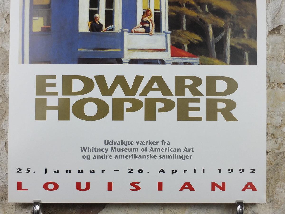1992 Edward Hopper Poster, Second Story Sunlight 1960, Louisiana, Copenhagen, Realism, gallery exhibition, wall art decor