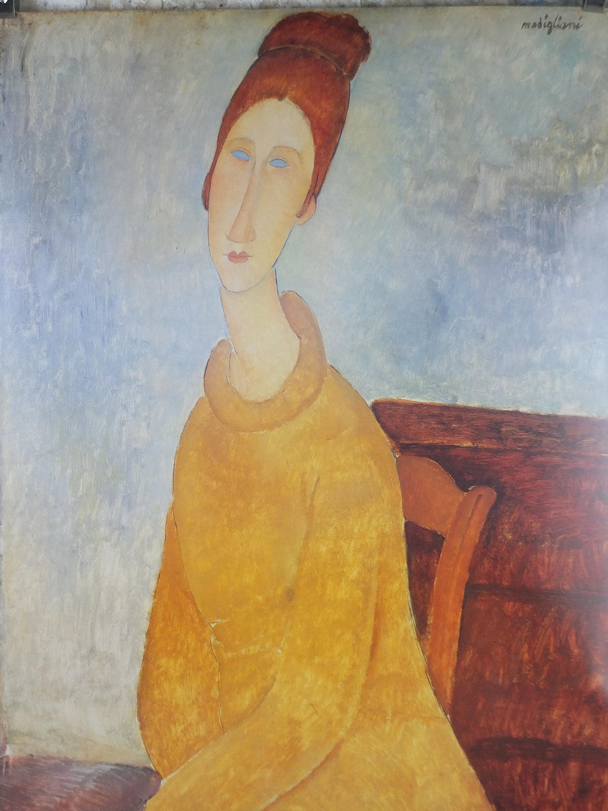 1992 Amedeo Modigliani Poster, Le Sweater Jaune 1918 1919, Guggenheim, Surrealism, Expressionism, artist gallery exhibition, wall art decor