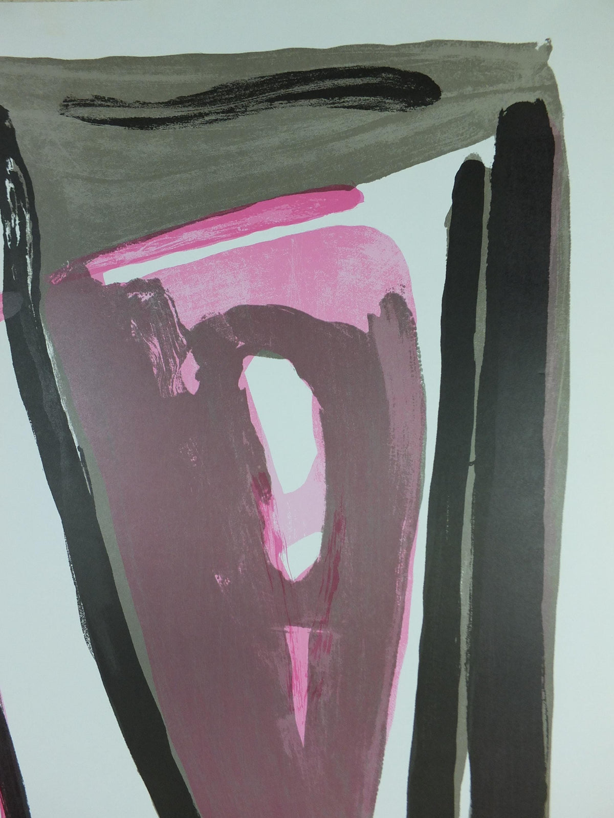1980 Bram Van Valde Poster, Abstract Surrealism, Pink Tachisme and Lyrical Abstraction, Galerie Maeght, gallery exhibition wall art decor