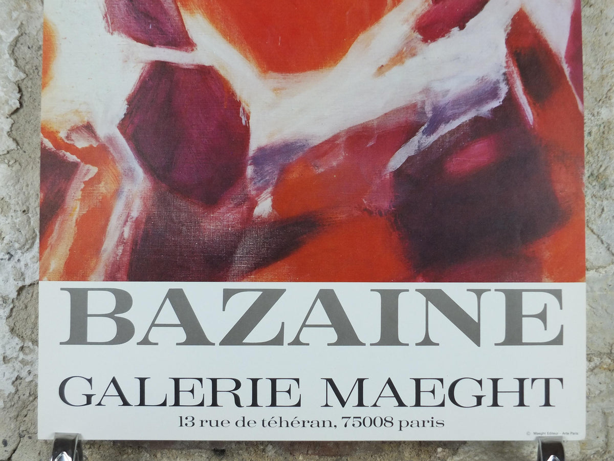 1975 Jean Bazaine Poster, Galerie Maeght, Paris, France, Modernism Abstract Impressionism, gallery exhibition, wall art decor