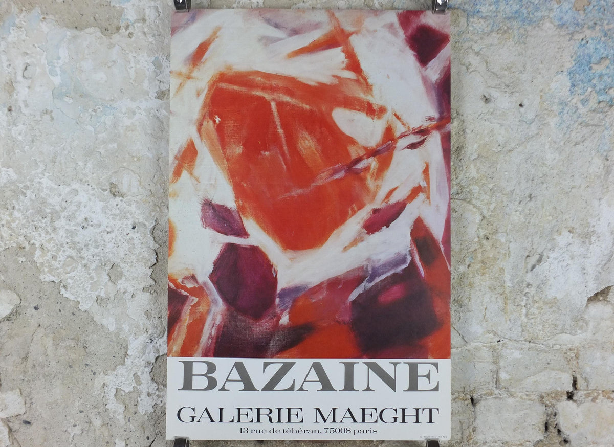 1975 Jean Bazaine Poster, Galerie Maeght, Paris, France, Modernism Abstract Impressionism, gallery exhibition, wall art decor