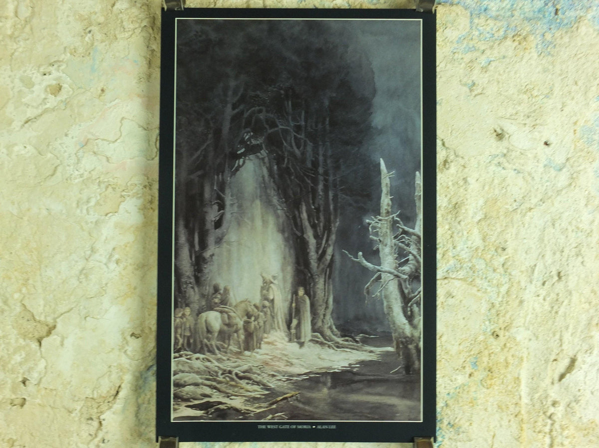 1999 The West Gate of Moria Poster, Khazad-dum by Alan Lee, Vintage Lord of the Rings, J.R.R. Tolkien, Fellowship Ring, print wall art decor