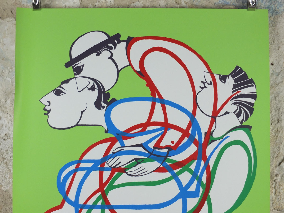 1988 Bjørn Wiinblad Poster, Seoul Olympics and Paralympics, Wheelchair Racing, sport wall art decor