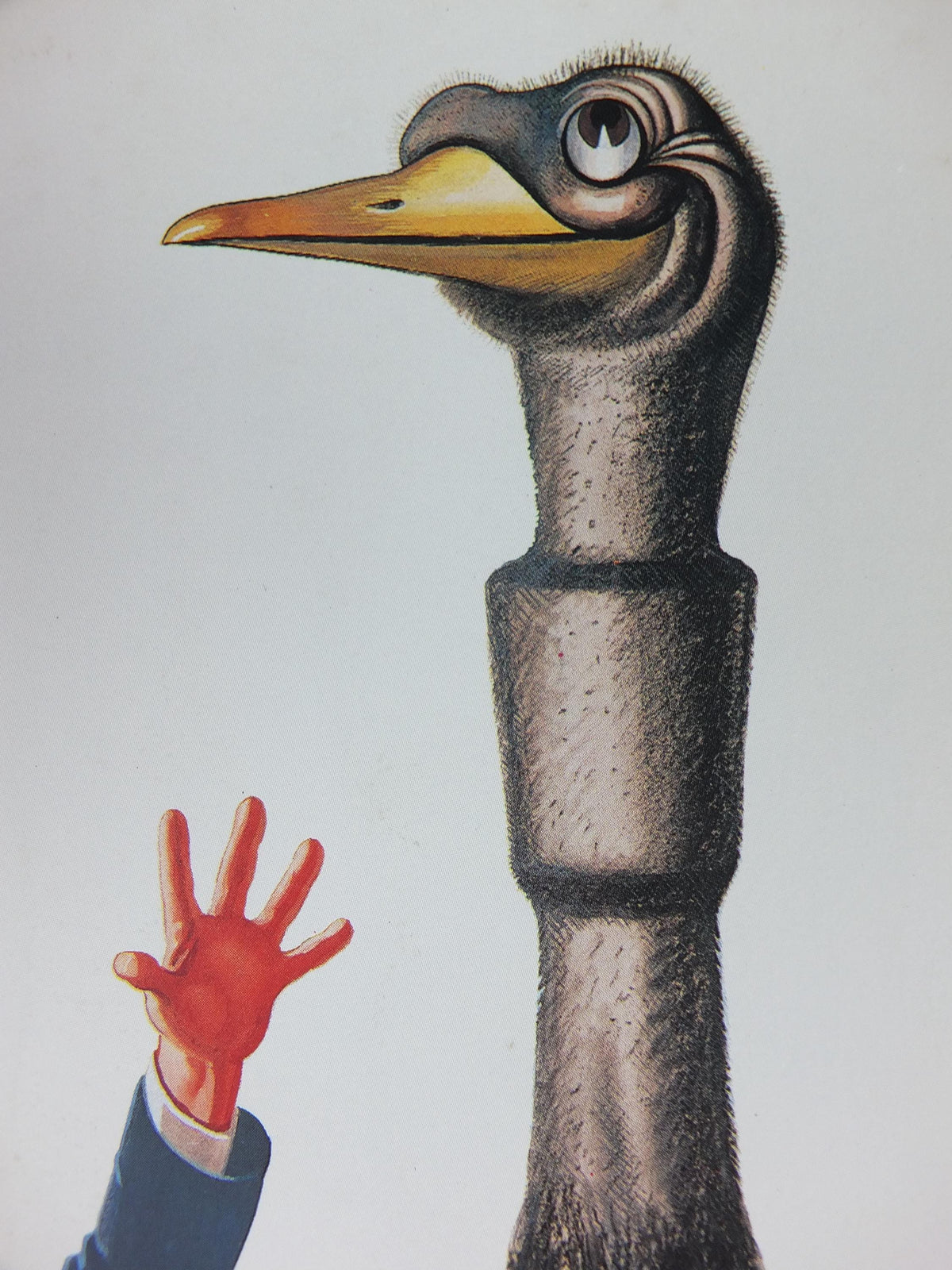1981 John Gilroy Guinness Toucan Poster, Ostrich 1936, Guinness Zookeeper with ostrich who has swallowed his pint, wall art retro decor