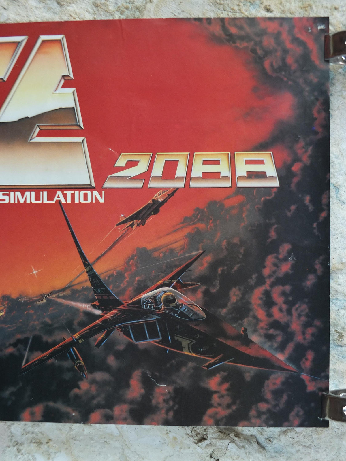 1988 Ace 2088 Poster, Enemies, computer game from Cascade Games Ltd, Arcade shoot em up, C64 Commodore gaming wall art decor