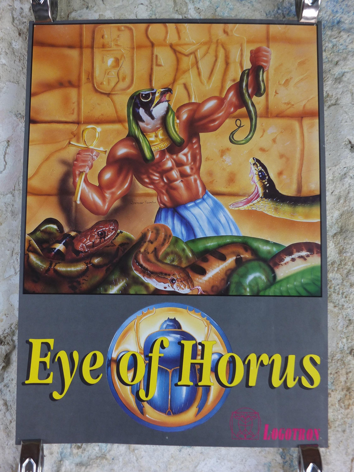 1989 Eye of Horus Poster, Amiga computer game from Fanfare and Logotron, Egyptian Adventure Game, gaming wall art decor