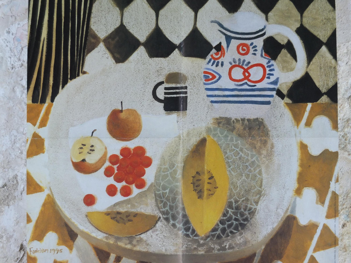 1995 Mary Fedden Poster, Summer Exhibition, Royal Academy of Arts, The Matisse Jug 1955, naive art, artist gallery exhibition wall art decor