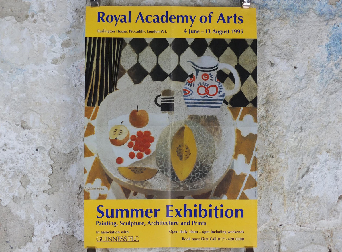 1995 Mary Fedden Poster, Summer Exhibition, Royal Academy of Arts, The Matisse Jug 1955, naive art, artist gallery exhibition wall art decor
