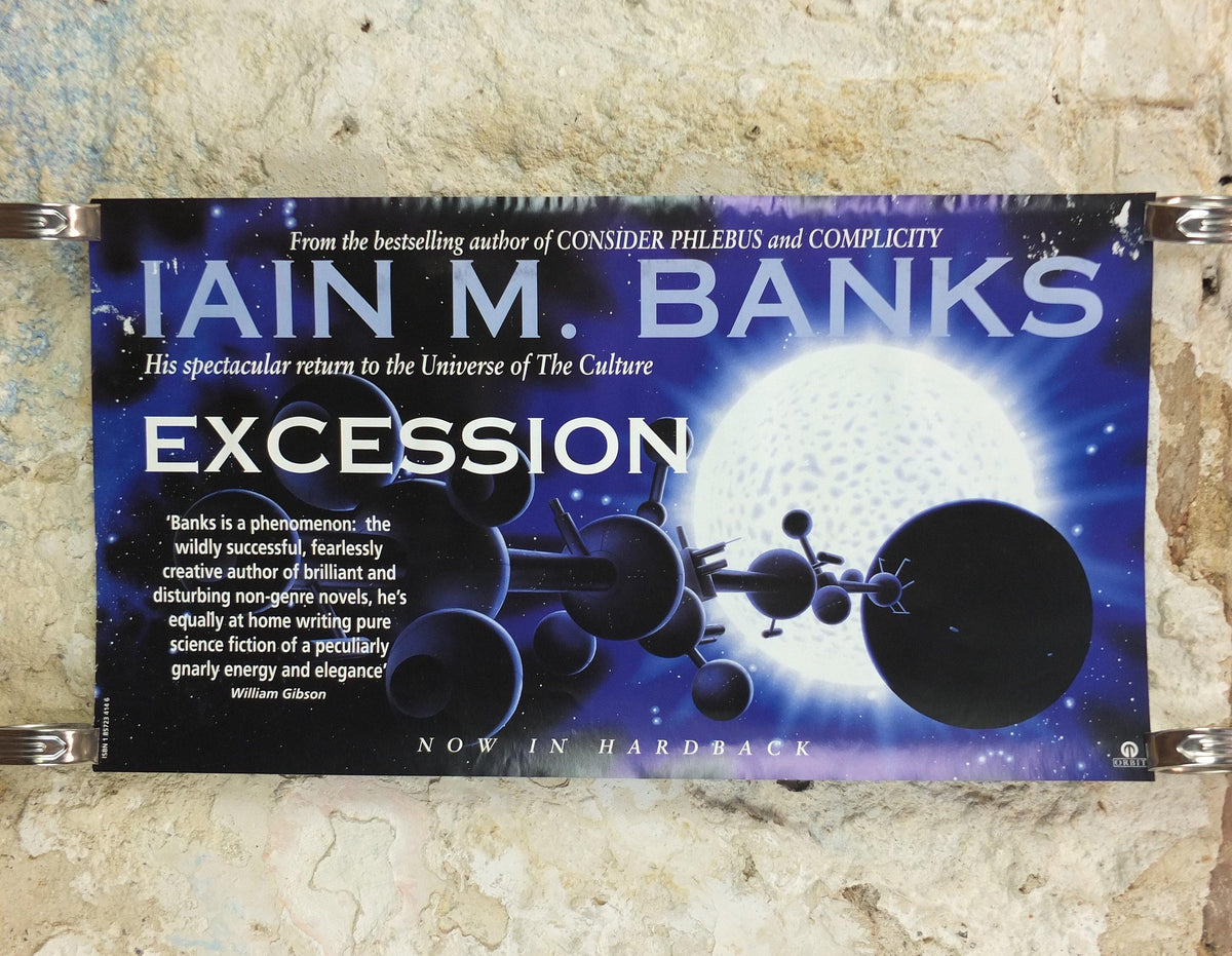 1996 Iain M Banks Poster, Excession, A Culture Novel, The Affront vs Culture's Minds, wall art retro decor