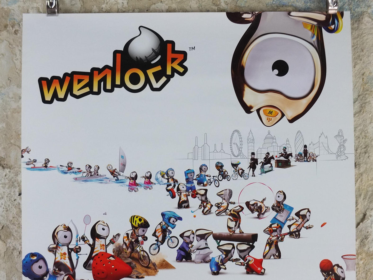 2012 London Olympics Poster, Wenlock, Olympic Mascot, LondOn 2012, XXX Olympiad, post modern, sport wall art decor