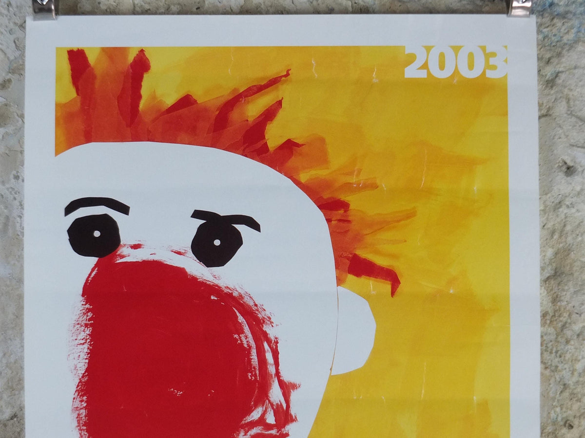 2003 Edinburgh Festival Fringe Poster, Arts Festival, clown entertainer, artwork by Jennifer Worral, wall art decor