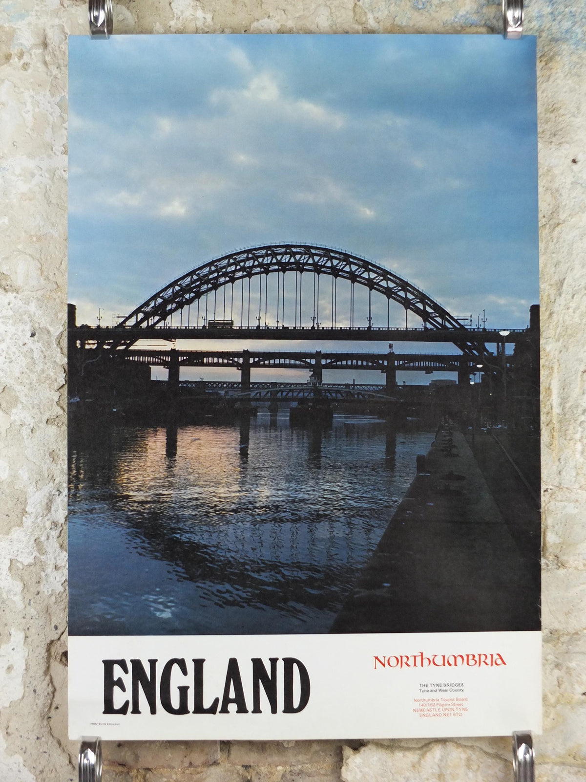 1970s The Tyne Bridges Poster, Tyne and Wear County, Newcastle Upon Tyne, Northumbria Tourist Board, England, travel wall art decor