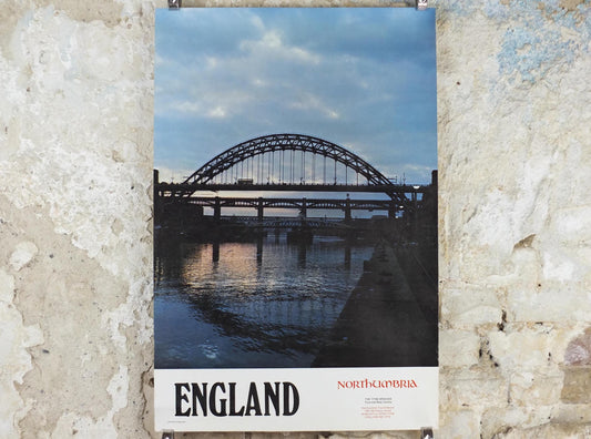 1970s The Tyne Bridges Poster, Tyne and Wear County, Newcastle Upon Tyne, Northumbria Tourist Board, England, travel wall art decor
